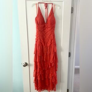 Orange Silk Formal Gown